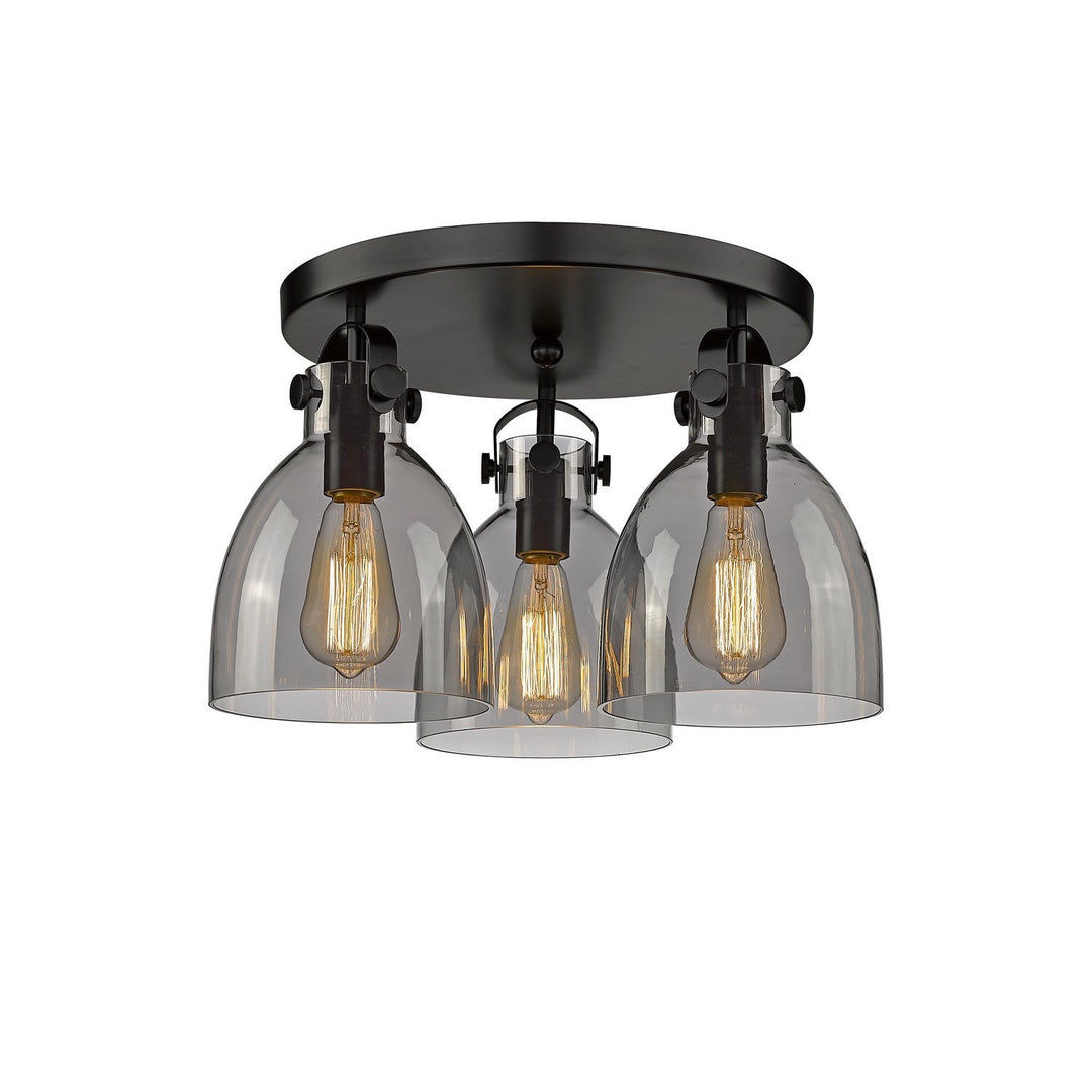 Innovations Downtown Urban 410-3F-BK-G412-7SM Ceiling Light - Matte Black
