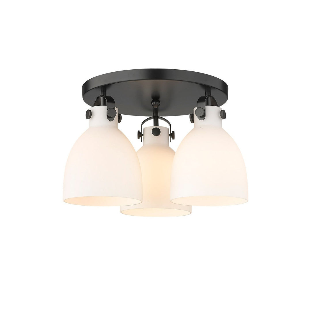 Innovations Downtown Urban 410-3F-BK-G412-7WH Ceiling Light - Matte Black