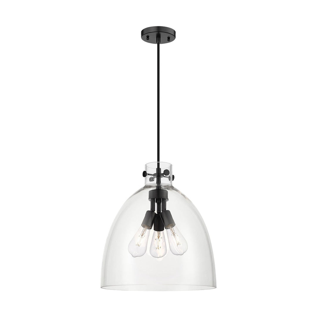 Innovations Downtown Urban 410-3PL-BK-G412-16CL Pendant Light - Matte Black