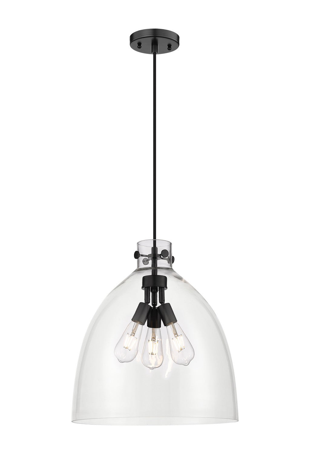 Innovations Downtown Urban 410-3PL-BK-G412-18CL Pendant Light - Matte Black