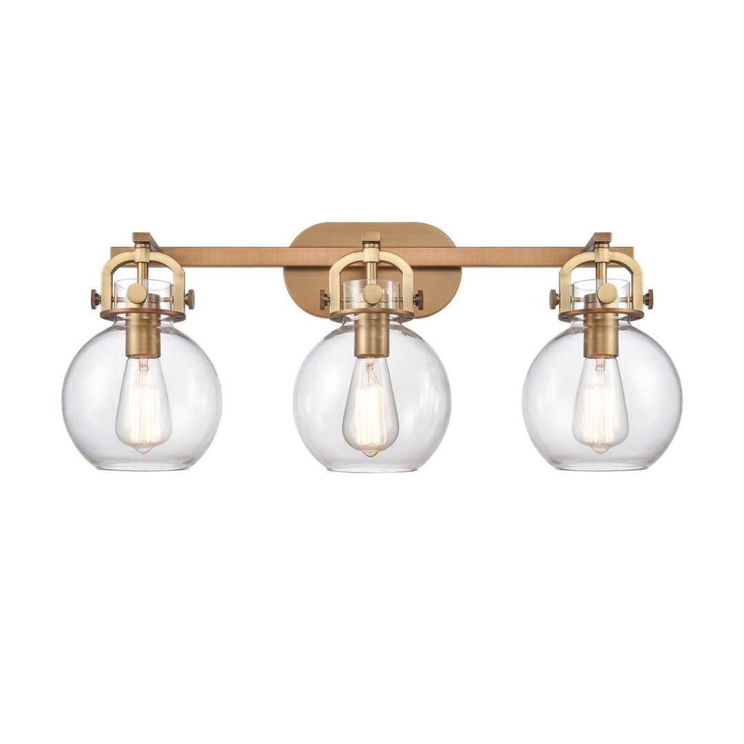 Innovations Downtown Urban 410-3W-BB-G410-7CL Bath Vanity Light 27 in. wide - Brushed Brass