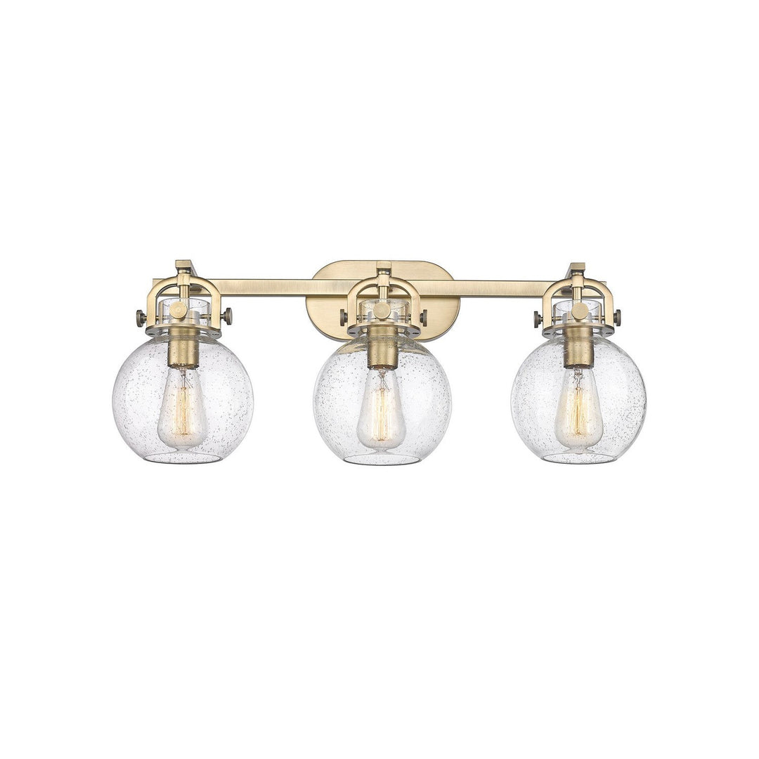 Innovations Newton 410-3W-BB-G410-7SDY Bath Vanity Light 27 in. wide - Brushed Brass