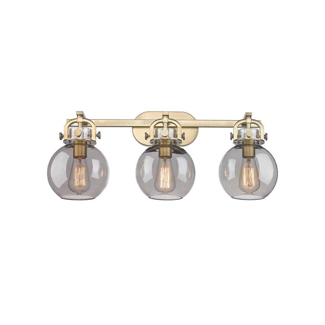 Innovations Newton 410-3W-BB-G410-7SM Bath Vanity Light 27 in. wide - Brushed Brass