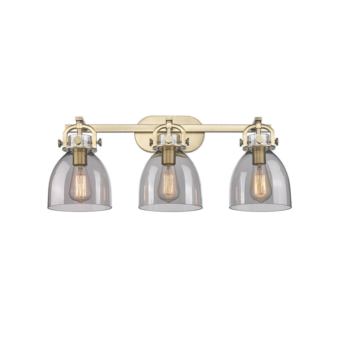 Innovations Downtown Urban 410-3W-BB-G412-7SM Bath Vanity Light 27 in. wide - Brushed Brass