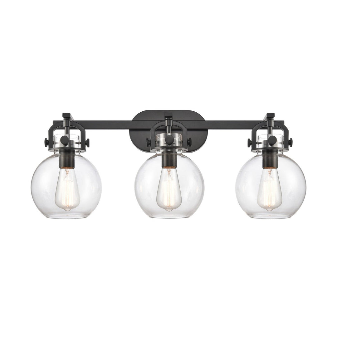 Innovations Downtown Urban 410-3W-BK-G410-7CL Bath Vanity Light 27 in. wide - Matte Black