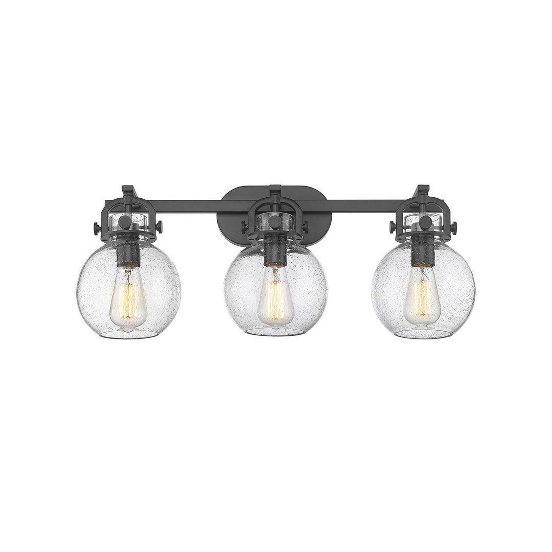 Innovations Newton 410-3W-BK-G410-7SDY Bath Vanity Light 27 in. wide - Matte Black