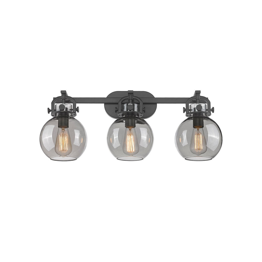 Innovations Newton 410-3W-BK-G410-7SM Bath Vanity Light 27 in. wide - Matte Black