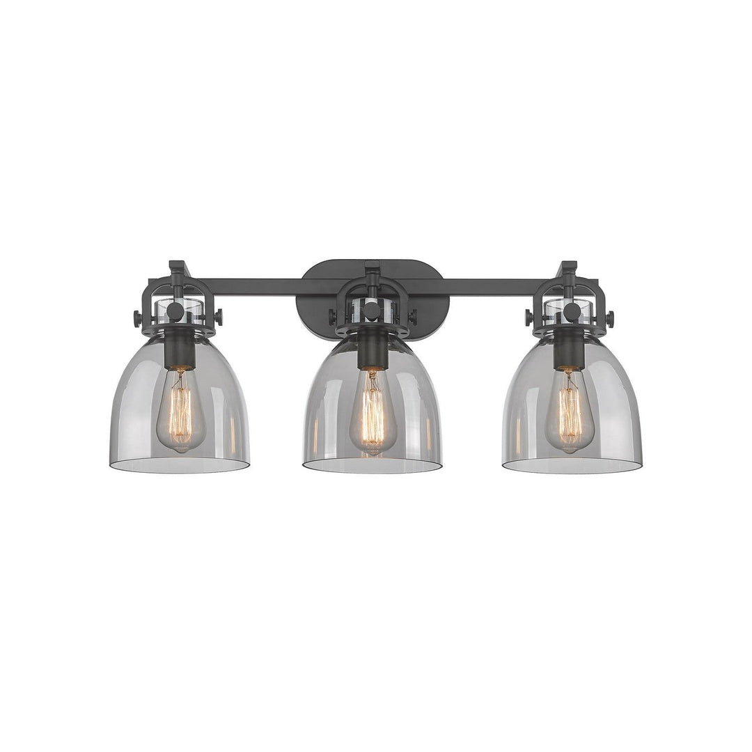 Innovations Downtown Urban 410-3W-BK-G412-7SM Bath Vanity Light 27 in. wide - Matte Black
