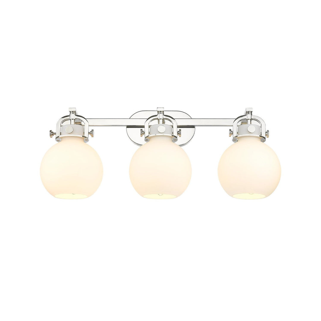 Innovations Newton 410-3W-PN-G410-7WH Bath Vanity Light 27 in. wide - Polished Nickel