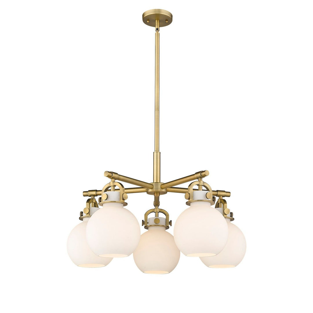 Innovations Downtown Urban 410-5CR-BB-G410-7WH Chandelier Light - Brushed Brass