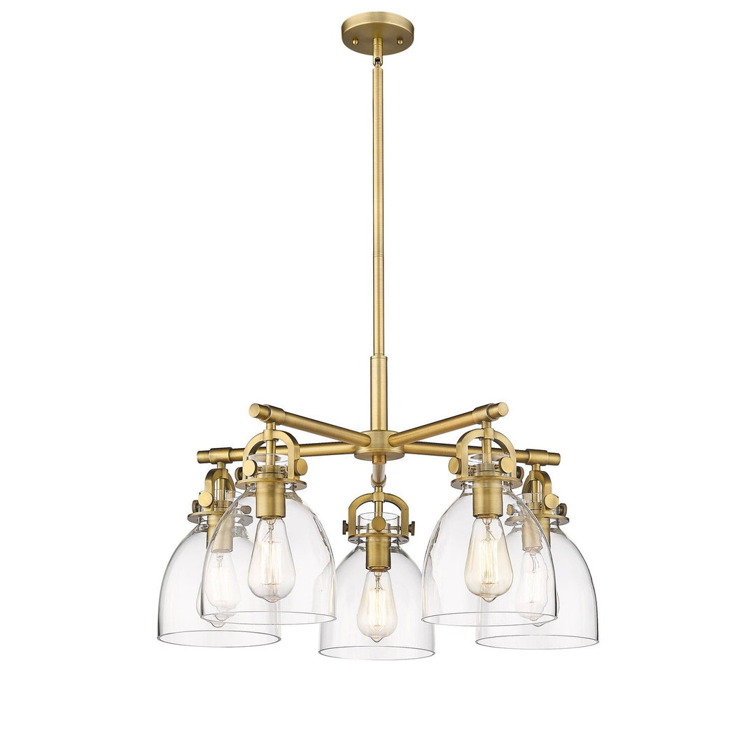 Innovations Downtown Urban 410-5CR-BB-G412-7CL Chandelier Light - Brushed Brass