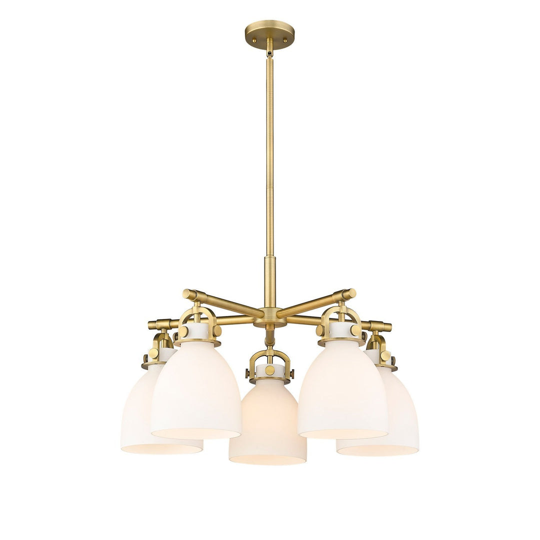 Innovations Downtown Urban 410-5CR-BB-G412-7WH Chandelier Light - Brushed Brass