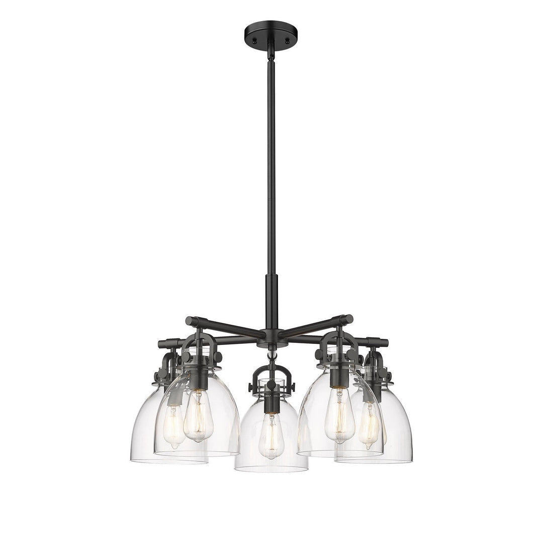 Innovations Downtown Urban 410-5CR-BK-G412-7CL Chandelier Light - Matte Black