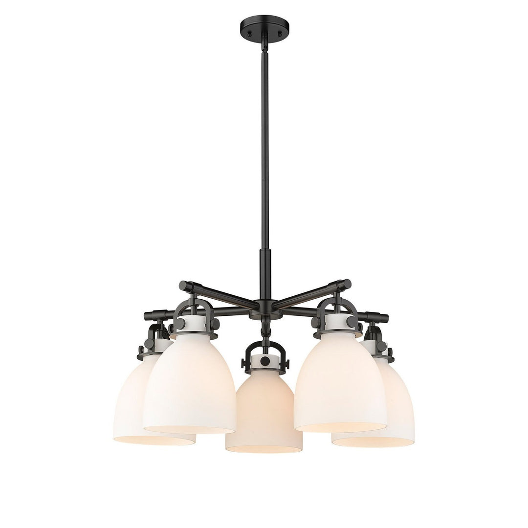 Innovations Downtown Urban 410-5CR-BK-G412-7WH Chandelier Light - Matte Black