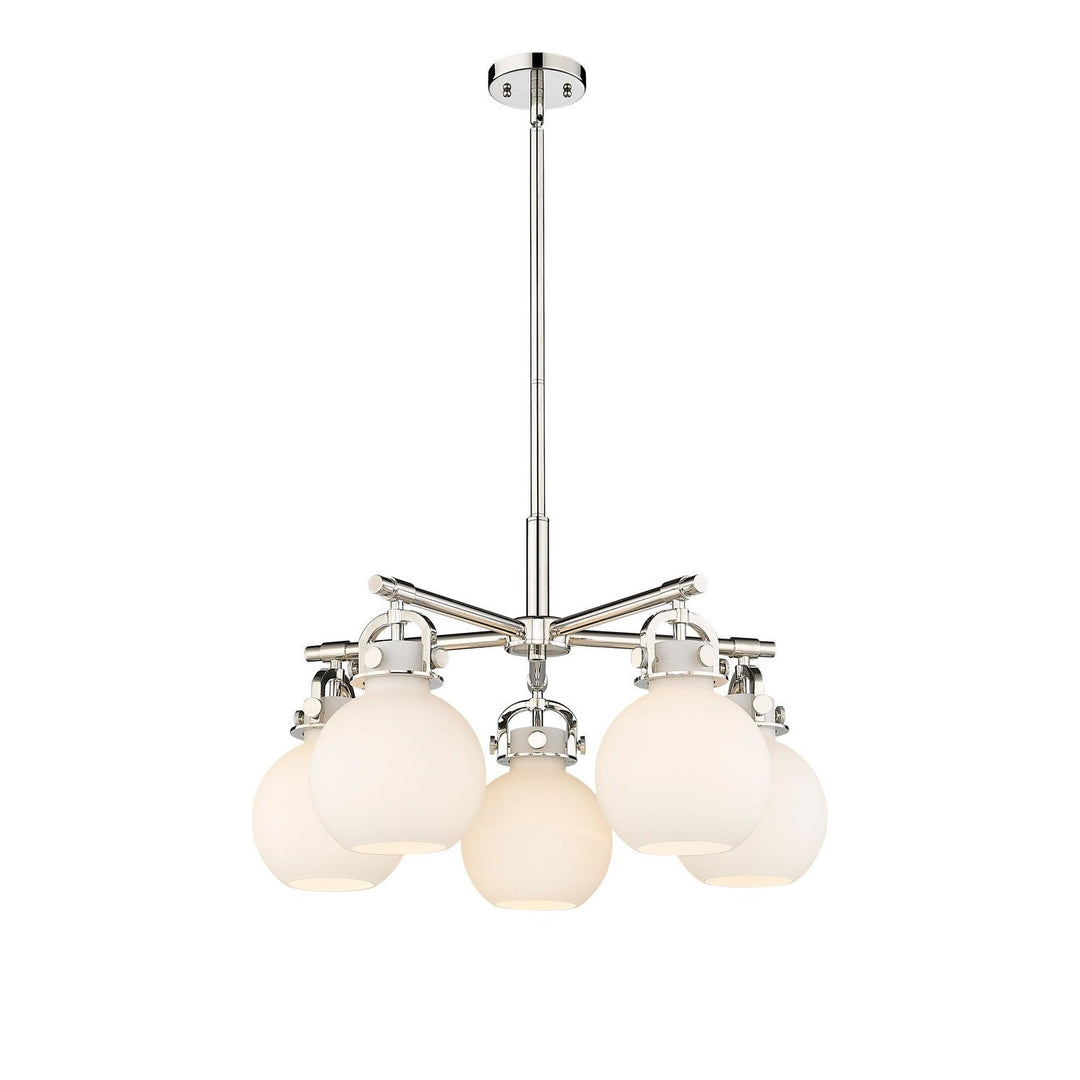 Innovations Downtown Urban 410-5CR-PN-G410-7WH Chandelier Light - Polished Nickel