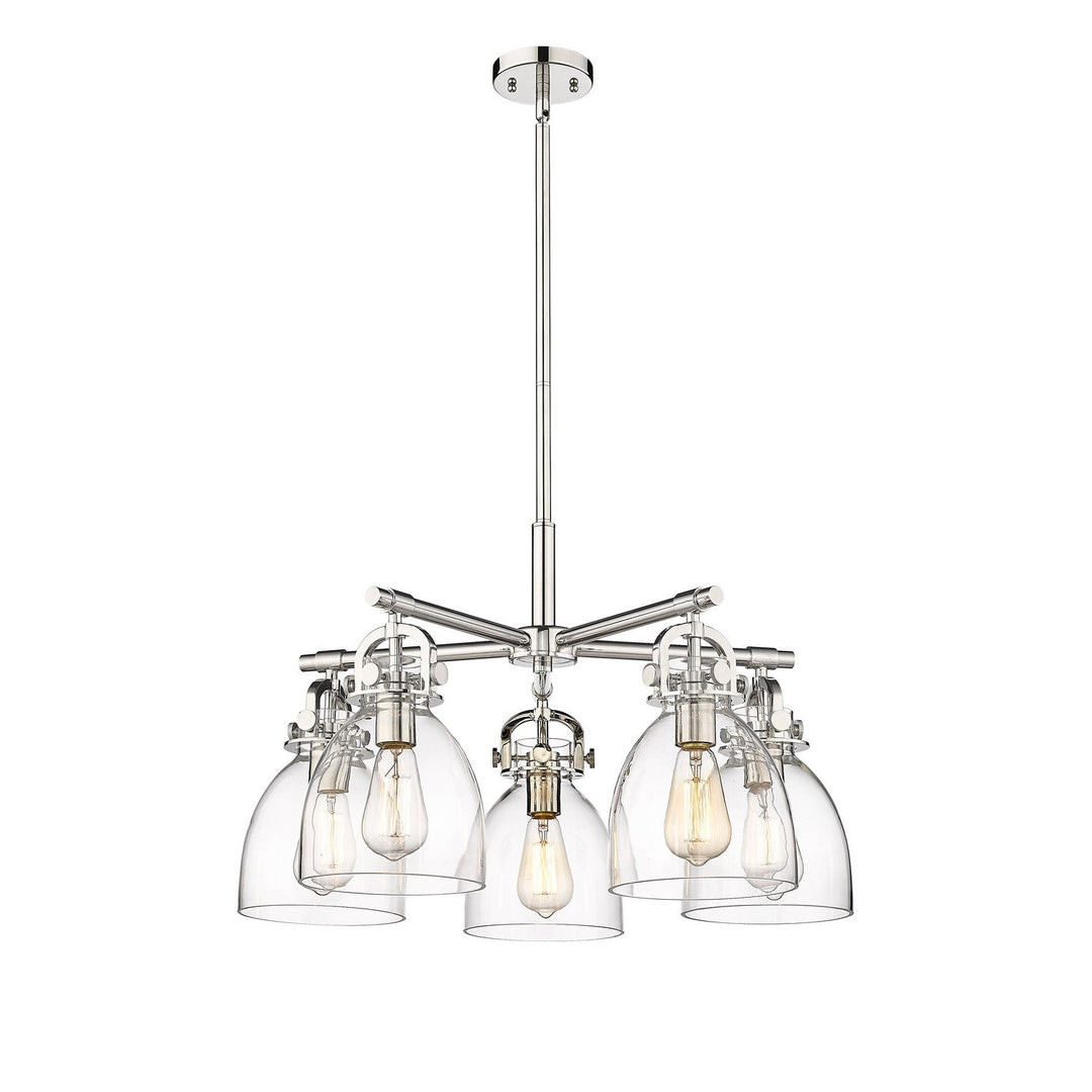 Innovations Downtown Urban 410-5CR-PN-G412-7CL Chandelier Light - Polished Nickel