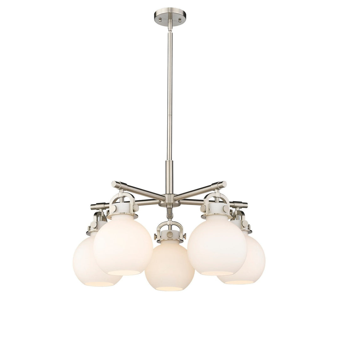 Innovations Downtown Urban 410-5CR-SN-G410-7WH Chandelier Light - Satin Nickel