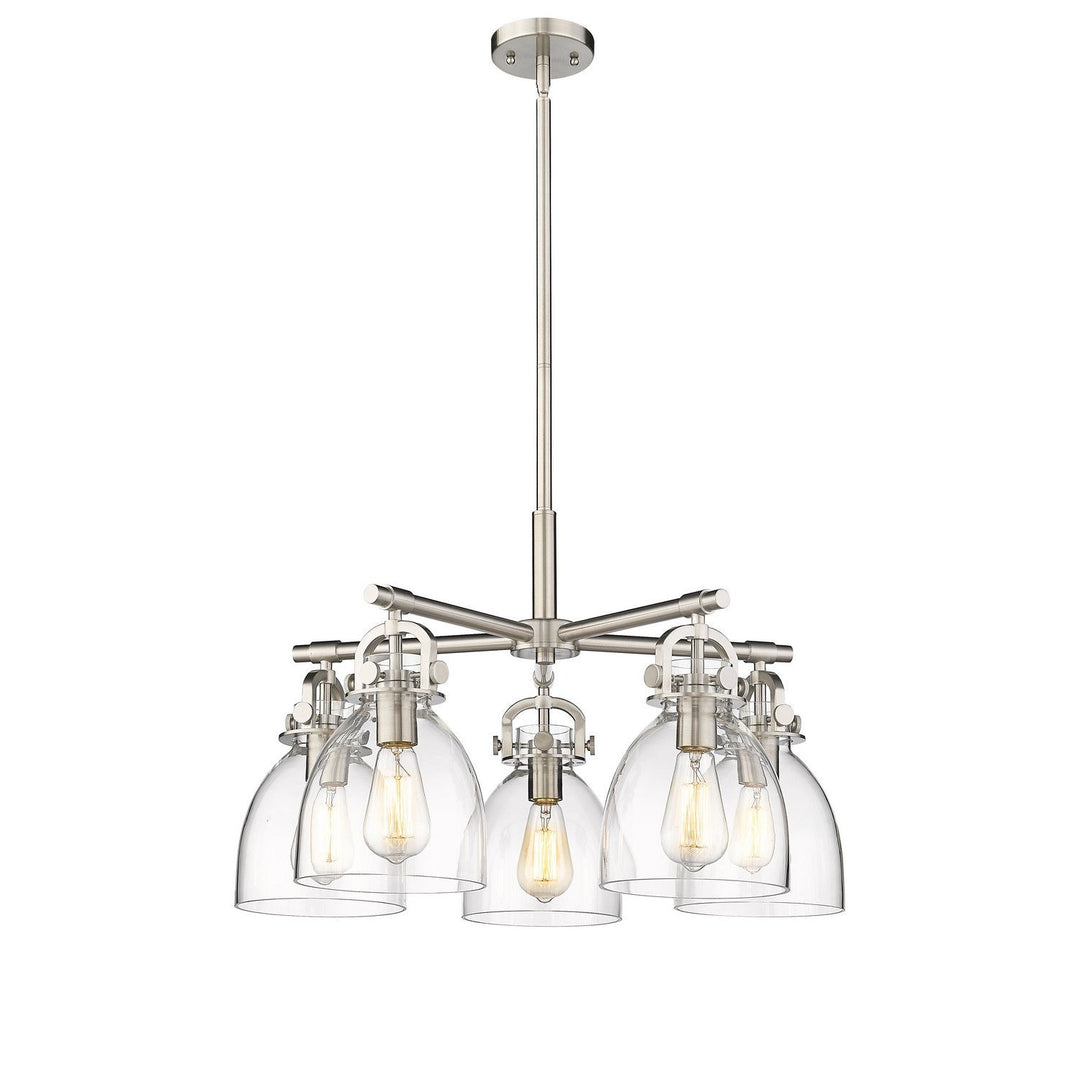 Innovations Downtown Urban 410-5CR-SN-G412-7CL Chandelier Light - Satin Nickel