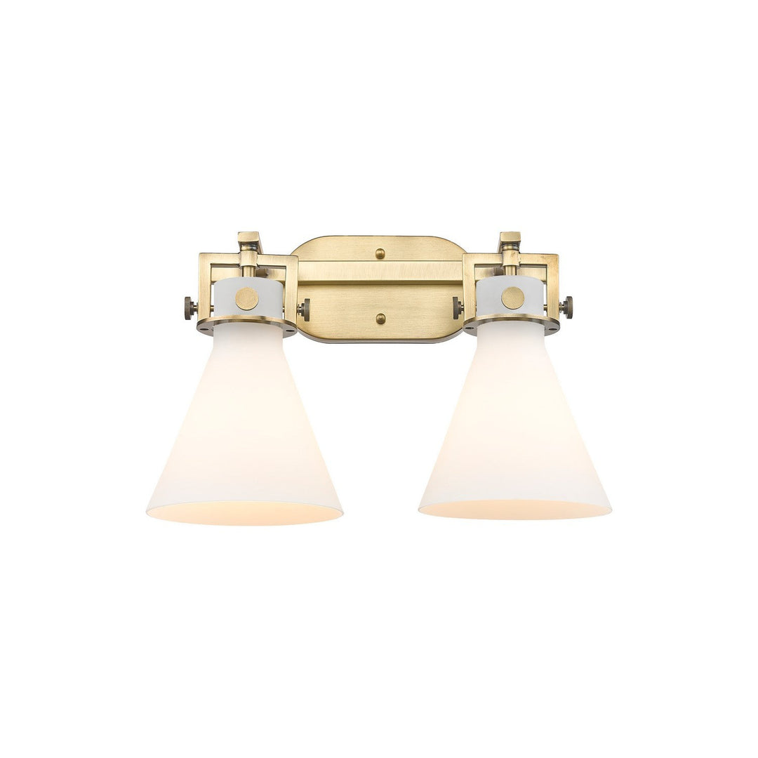 Innovations Newton 411-2W-BB-G411-7WH Bath Vanity Light 17 in. wide - Brushed Brass