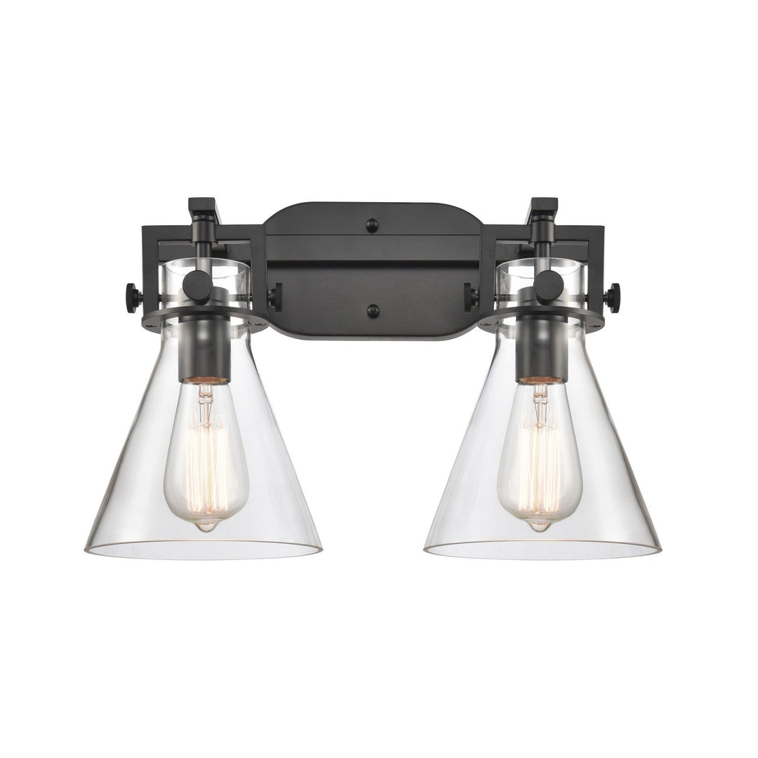 Innovations Downtown Urban 411-2W-BK-G411-7CL Bath Vanity Light 17 in. wide - Matte Black