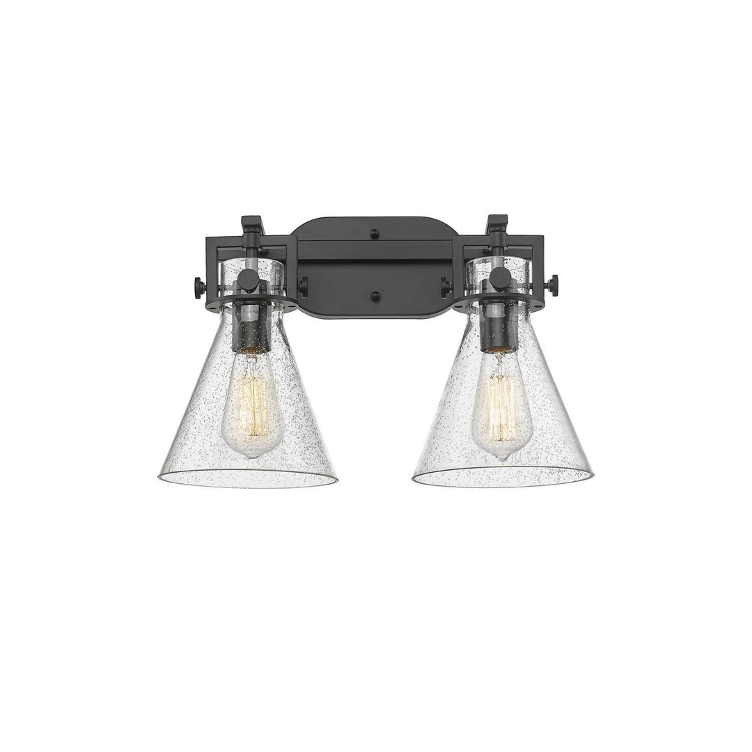 Innovations Newton 411-2W-BK-G411-7SDY Bath Vanity Light 17 in. wide - Matte Black