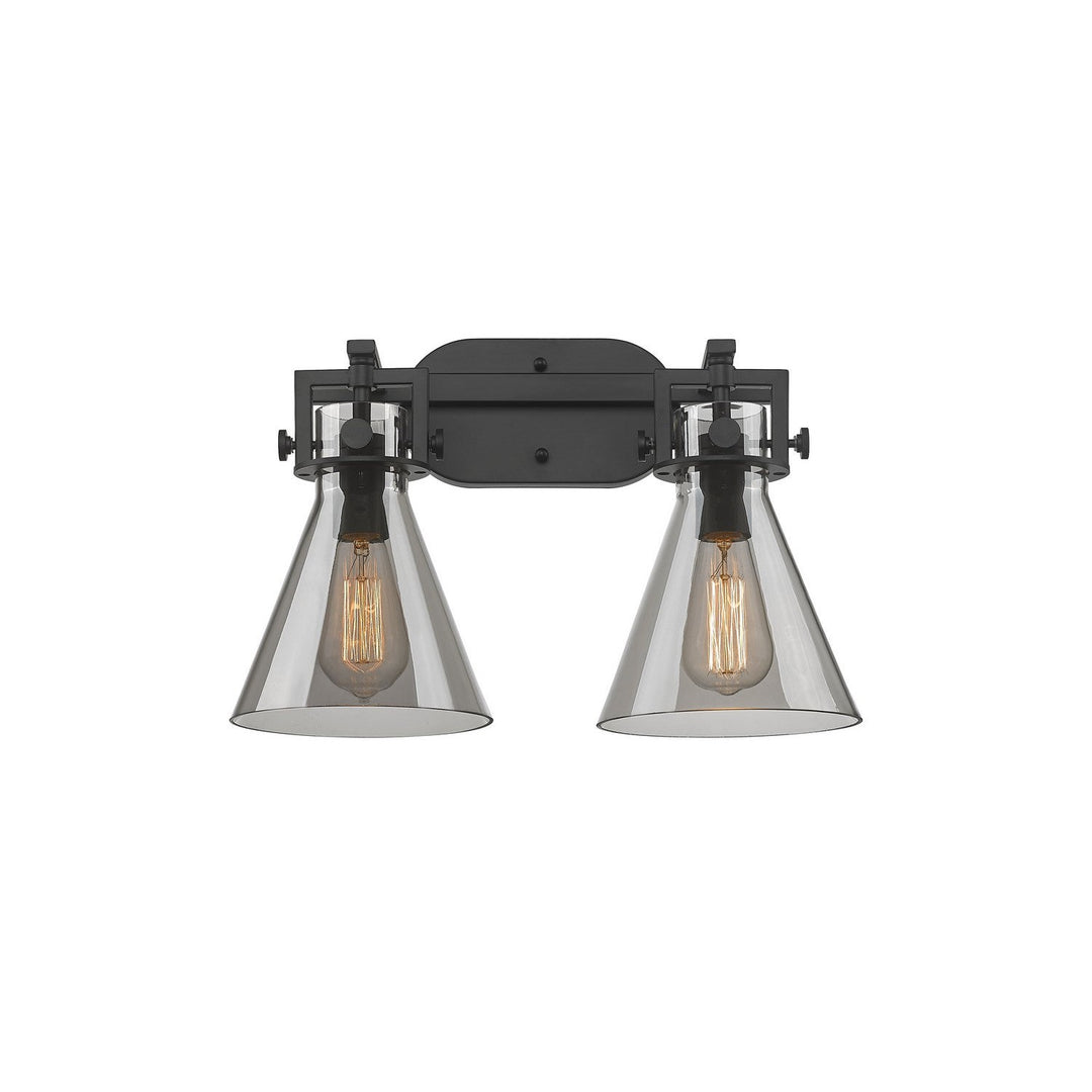 Innovations Newton 411-2W-BK-G411-7SM Bath Vanity Light 17 in. wide - Matte Black