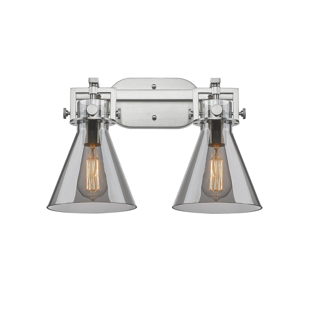 Innovations Newton 411-2W-SN-G411-7SM Bath Vanity Light 17 in. wide - Brushed Satin Nickel