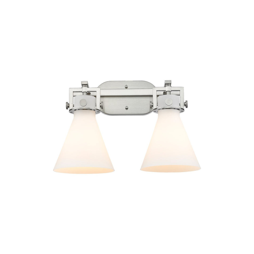 Innovations Newton 411-2W-SN-G411-7WH Bath Vanity Light 17 in. wide - Brushed Satin Nickel