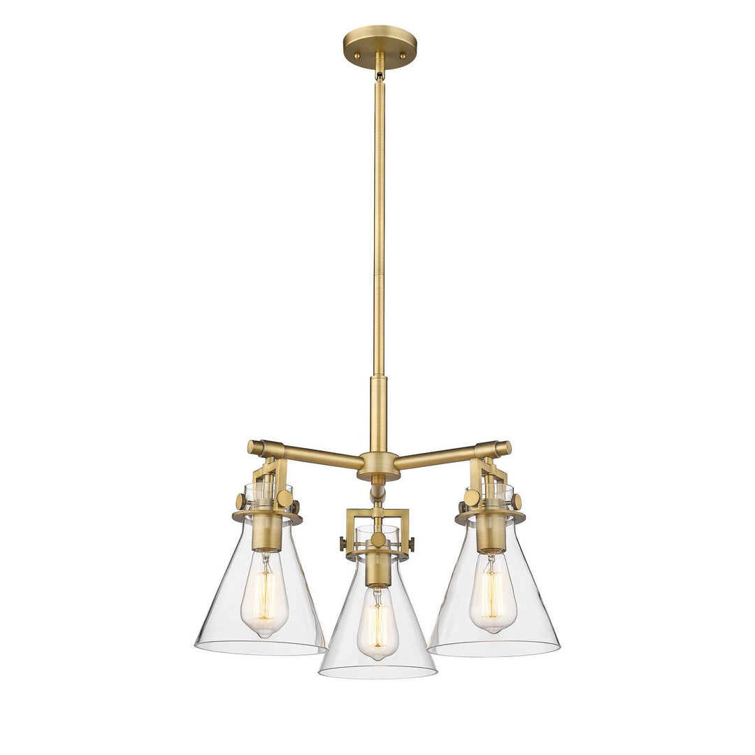 Innovations Downtown Urban 411-3CR-BB-G411-7CL Pendant Light - Brushed Brass