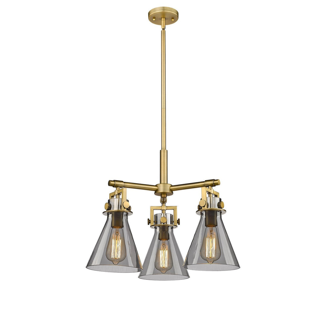 Innovations Downtown Urban 411-3CR-BB-G411-7SM Pendant Light - Brushed Brass