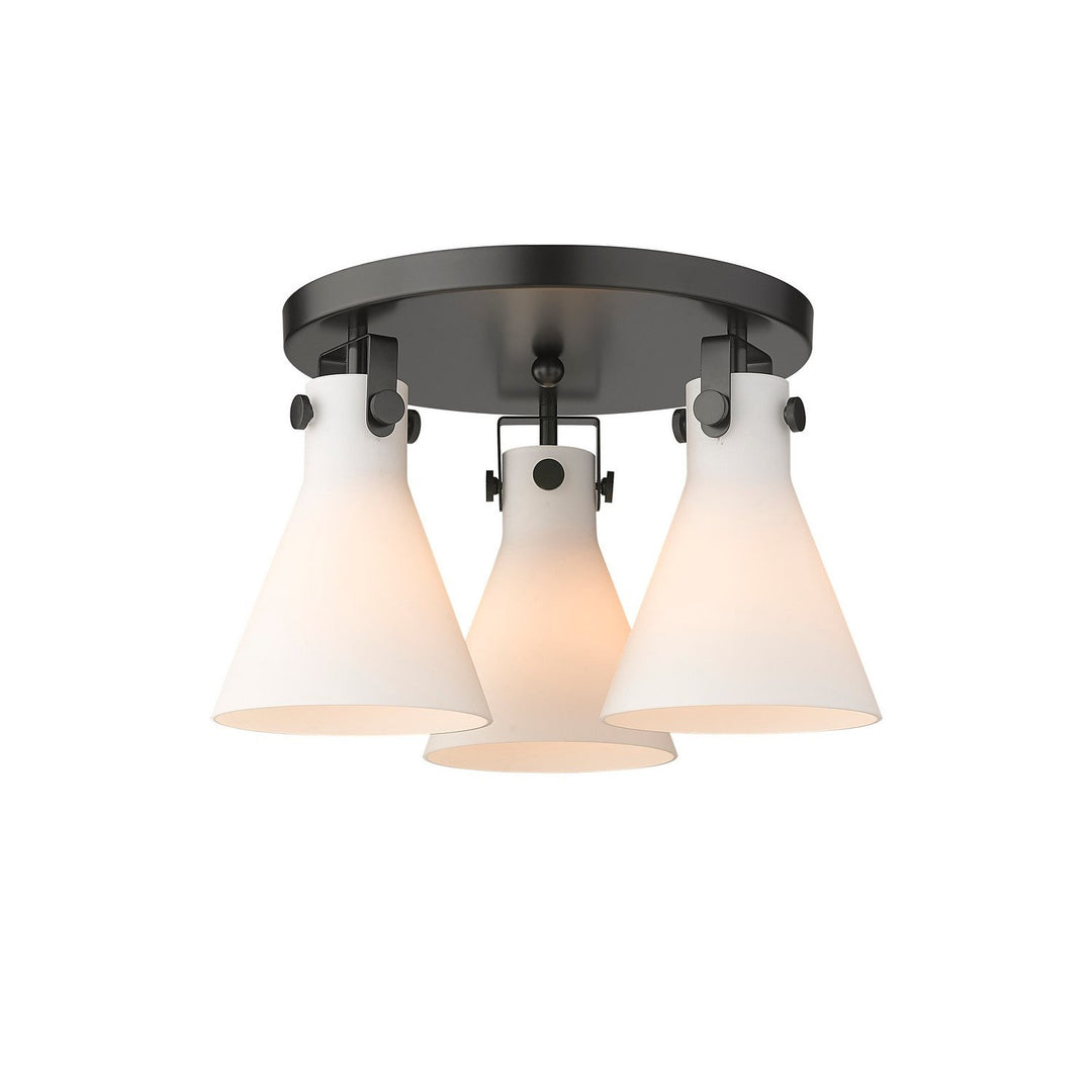 Innovations Downtown Urban 411-3F-BK-G411-7WH Ceiling Light - Matte Black