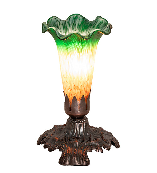 Meyda Tiffany Lighting 13311 Amber/Green One Light Accent Lamp Lamp Bronze / Dark