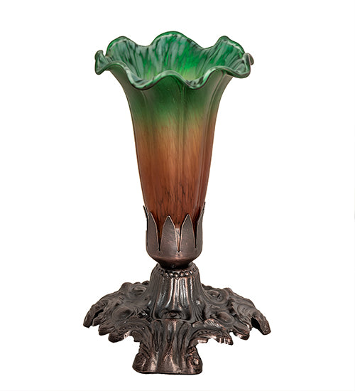 Meyda Tiffany Lighting 13311 Amber/Green One Light Accent Lamp Lamp Bronze / Dark