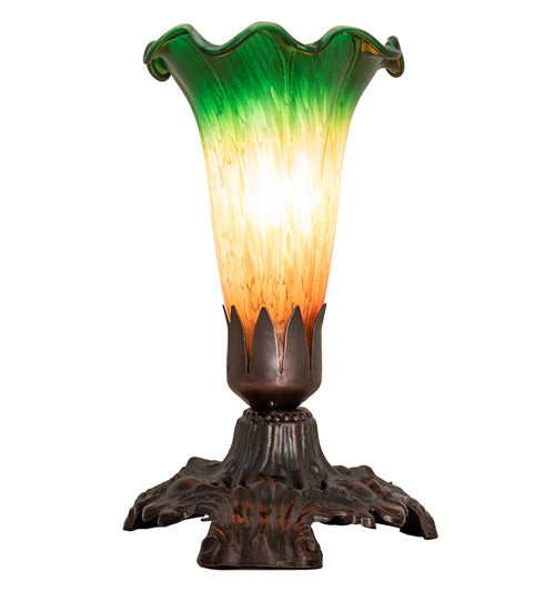 Meyda Tiffany Lighting 13311 Amber/Green One Light Accent Lamp Lamp Bronze / Dark