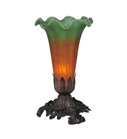 Meyda Tiffany Lighting 13311 Amber/Green One Light Accent Lamp Lamp Bronze / Dark