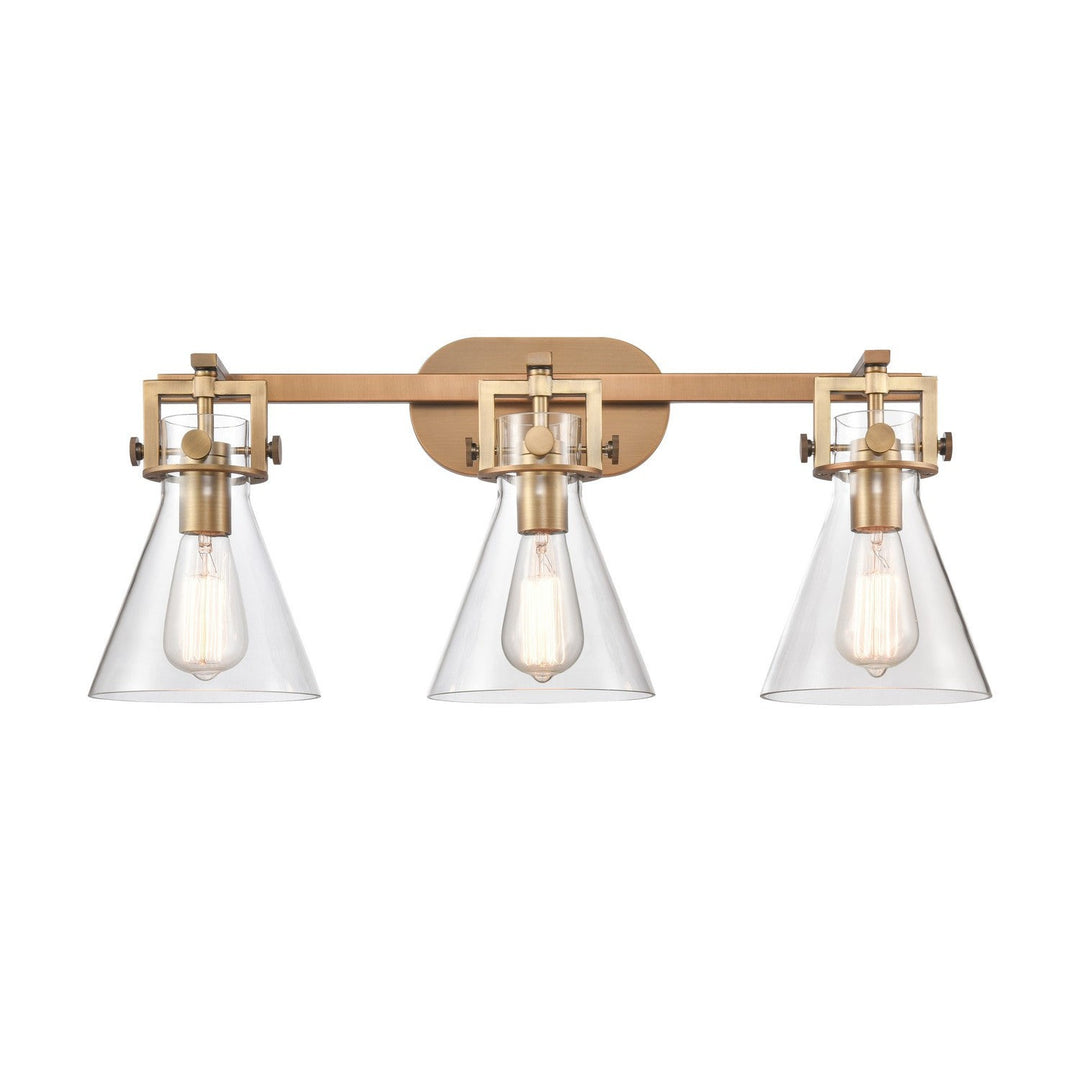 Innovations Downtown Urban 411-3W-BB-G411-7CL Bath Vanity Light 27 in. wide - Brushed Brass