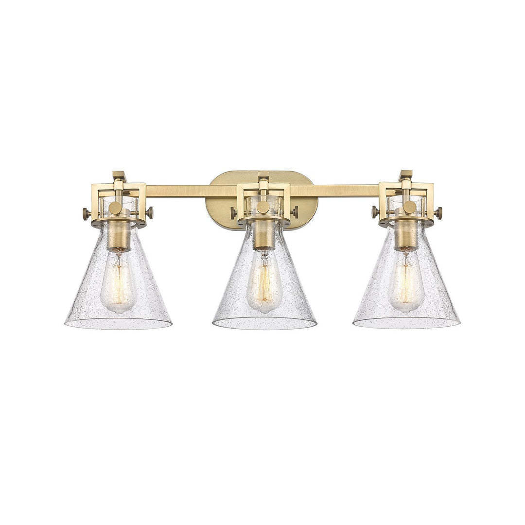 Innovations Newton 411-3W-BB-G411-7SDY Bath Vanity Light 27 in. wide - Brushed Brass