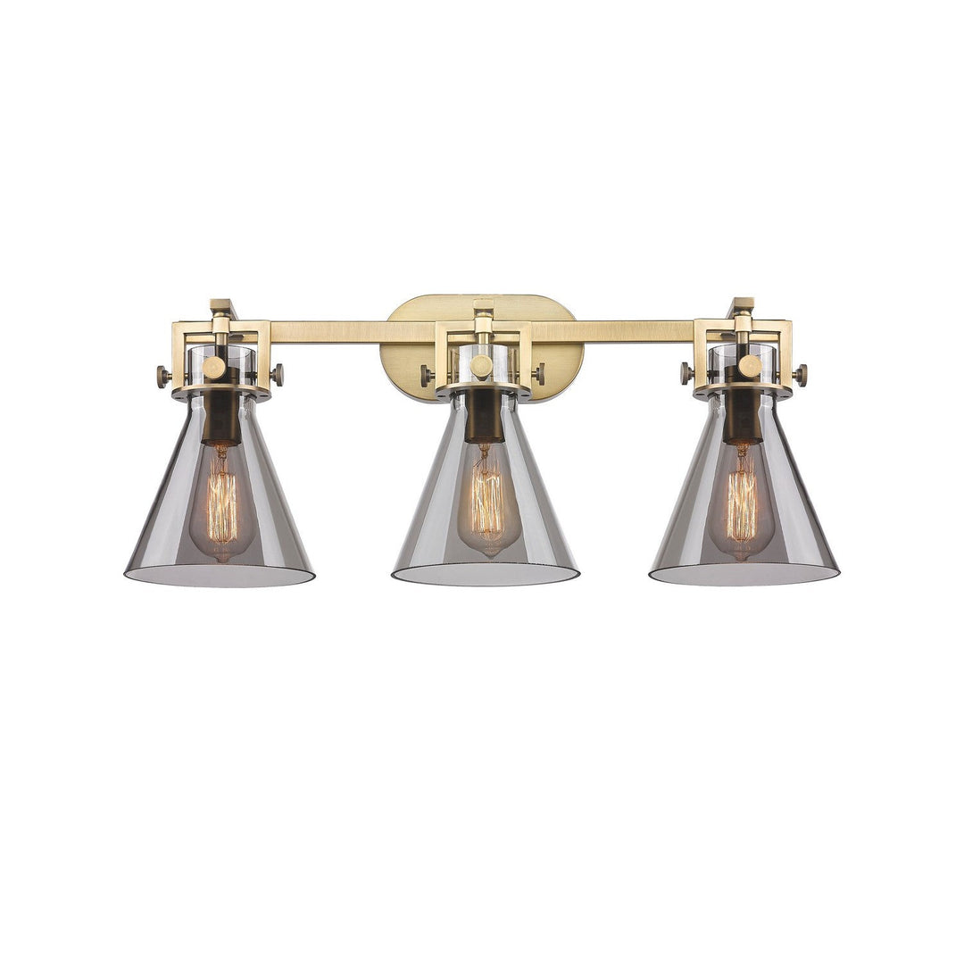 Innovations Newton 411-3W-BB-G411-7SM Bath Vanity Light 27 in. wide - Brushed Brass