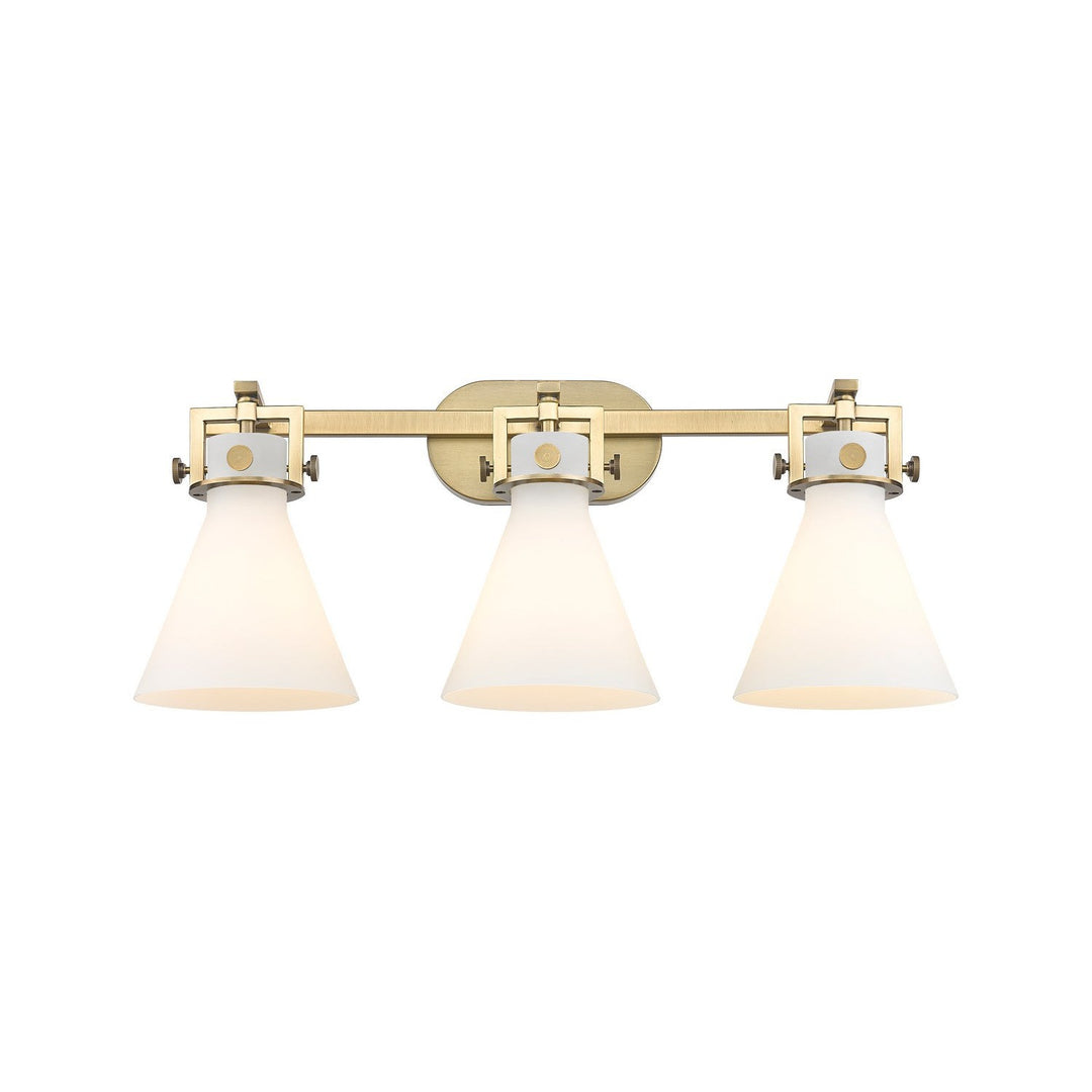 Innovations Newton 411-3W-BB-G411-7WH Bath Vanity Light 27 in. wide - Brushed Brass