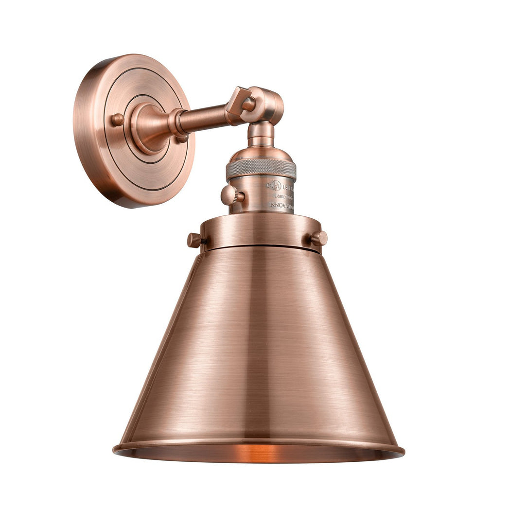 Innovations Franklin Restoration 203SW-AC-M13-AC-LED Wall Sconce Light - Antique Copper
