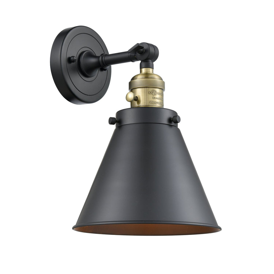 Innovations Franklin Restoration 203SW-BAB-M13-BK-LED Wall Sconce Light - Black Antique Brass