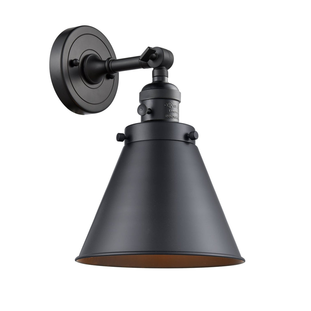 Innovations Franklin Restoration 203SW-BK-M13-BK-LED Wall Sconce Light - Matte Black