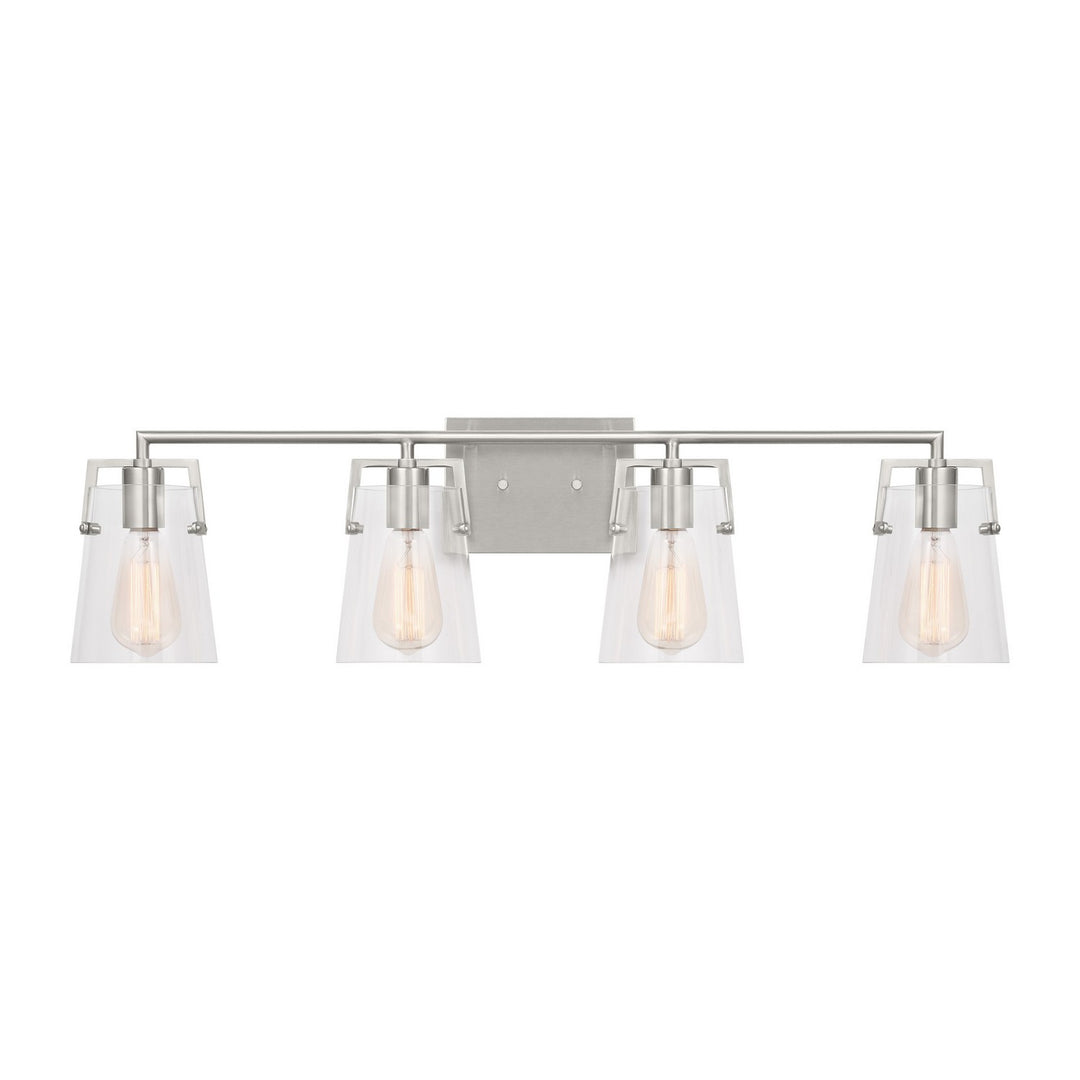 Visual Comfort Studio Crofton DJV1034BS Bath Vanity Light 34 in. wide - Brushed Steel