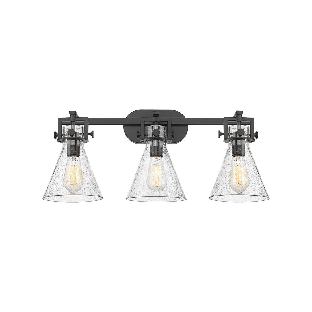 Innovations Newton 411-3W-BK-G411-7SDY Bath Vanity Light 27 in. wide - Matte Black