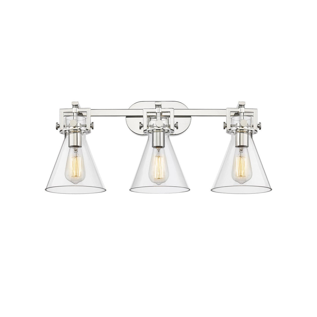 Innovations Downtown Urban 411-3W-PN-G411-7CL Bath Vanity Light 27 in. wide - Polished Nickel