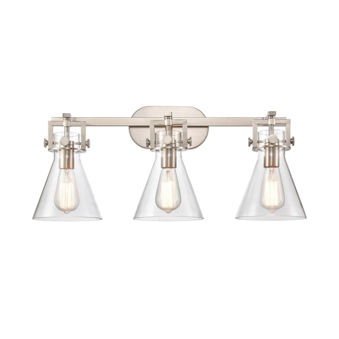 Innovations Downtown Urban 411-3W-SN-G411-7CL Bath Vanity Light 27 in. wide - Satin Nickel
