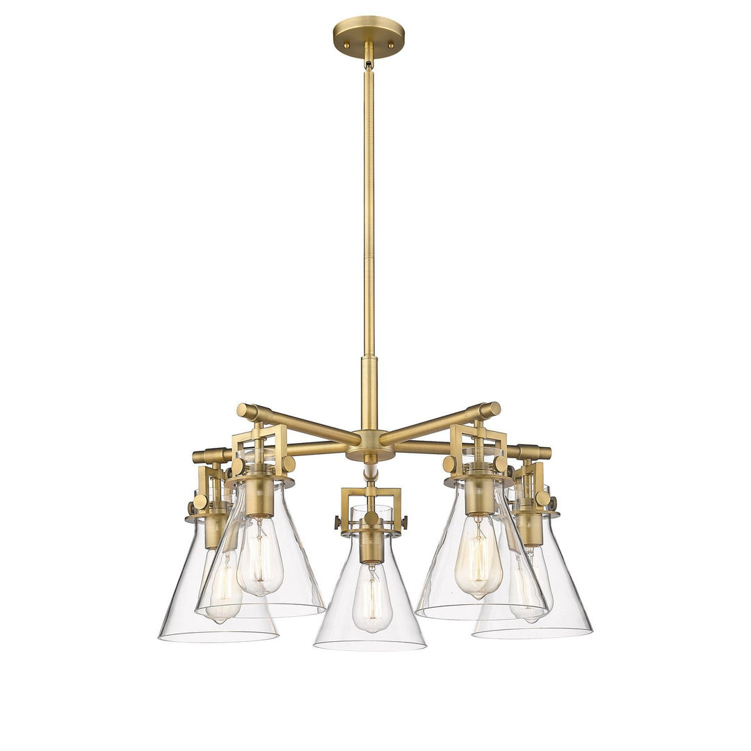 Innovations Downtown Urban 411-5CR-BB-G411-7CL Chandelier Light - Brushed Brass