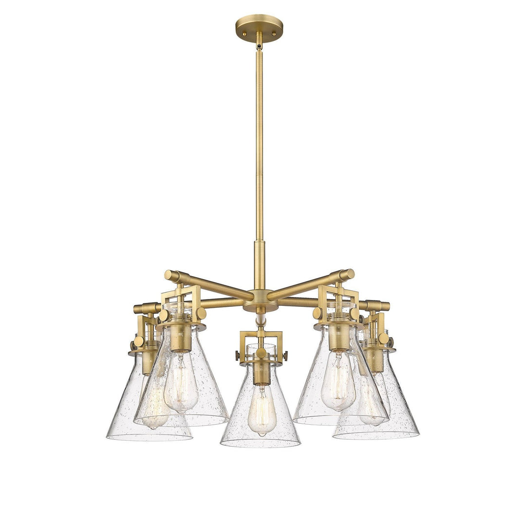 Innovations Downtown Urban 411-5CR-BB-G411-7SDY Chandelier Light - Brushed Brass