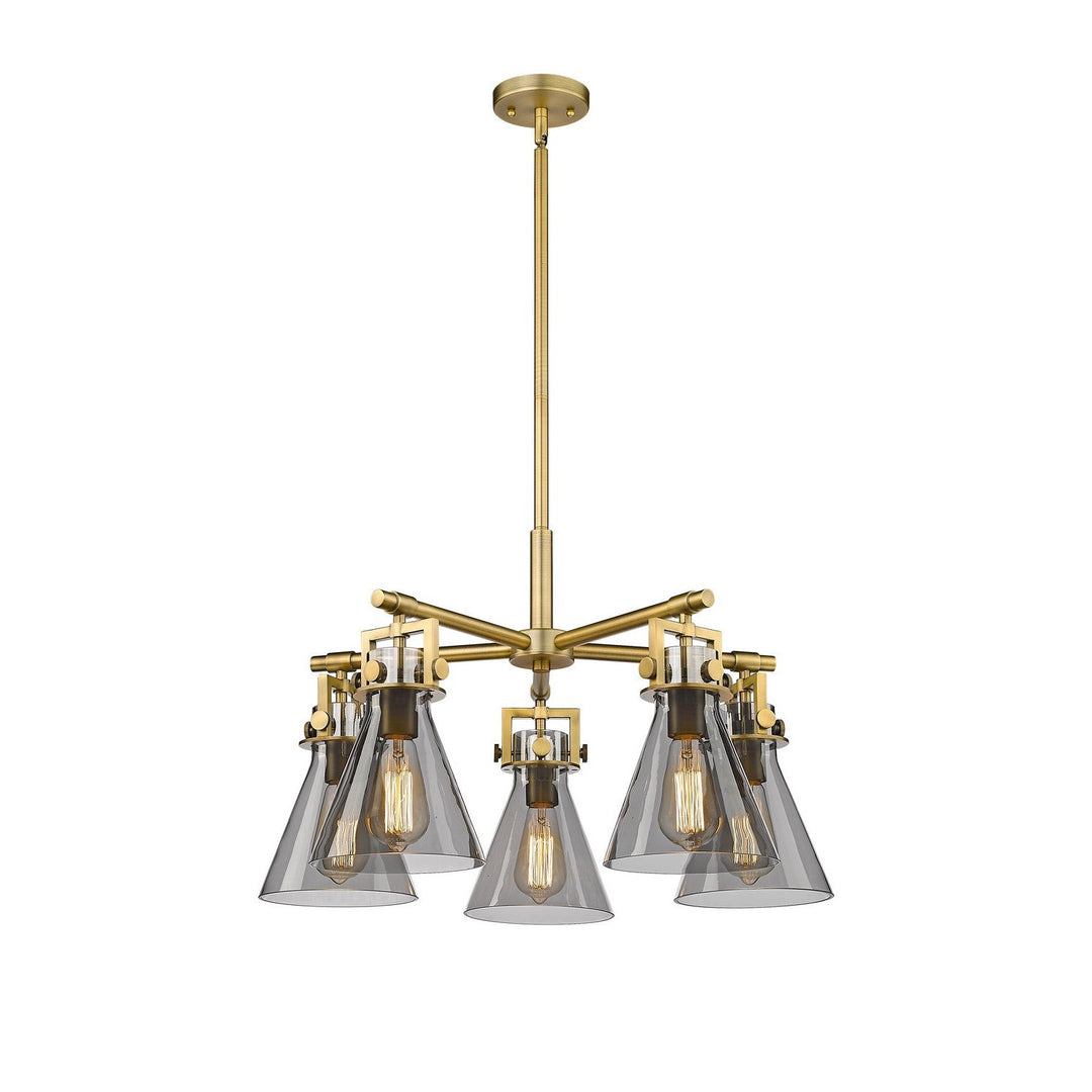 Innovations Downtown Urban 411-5CR-BB-G411-7SM Chandelier Light - Brushed Brass