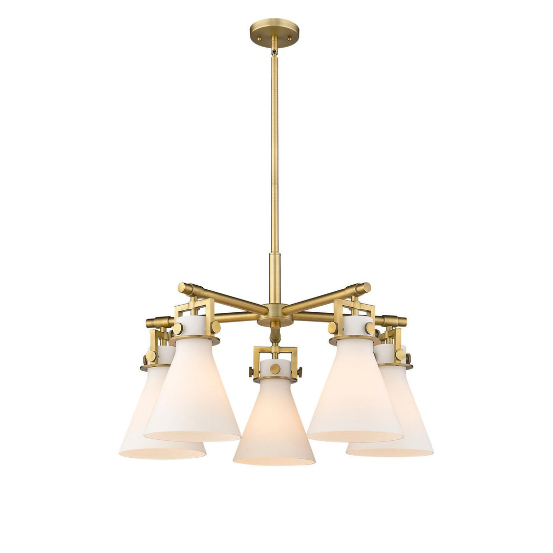 Innovations Downtown Urban 411-5CR-BB-G411-7WH Chandelier Light - Brushed Brass